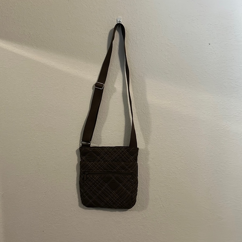 Brown multiple pocket crossbody